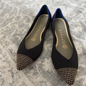 Rothy's Black and Gold Women's Flats